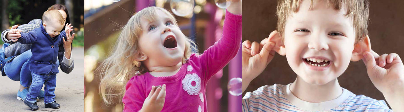 Multiple images of infants using Cochlear implants